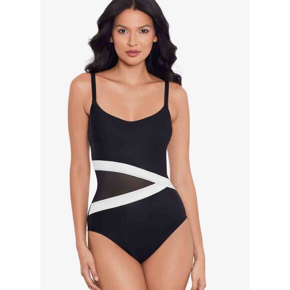 Miraclesuit Lyra One Piece‎ Swimsuit Tummy Control in Spectra Black Size 6 - Picture 1 of 6
